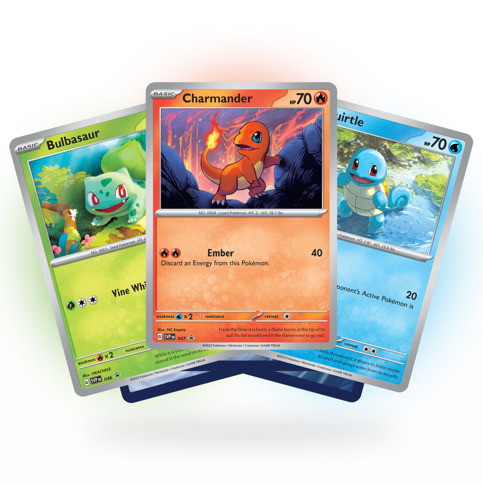 Obrazek: Set 3 karet Bulbasaur, Charmander, Squirtle [SVP 046, 047, 048] - S&V 151 Promo