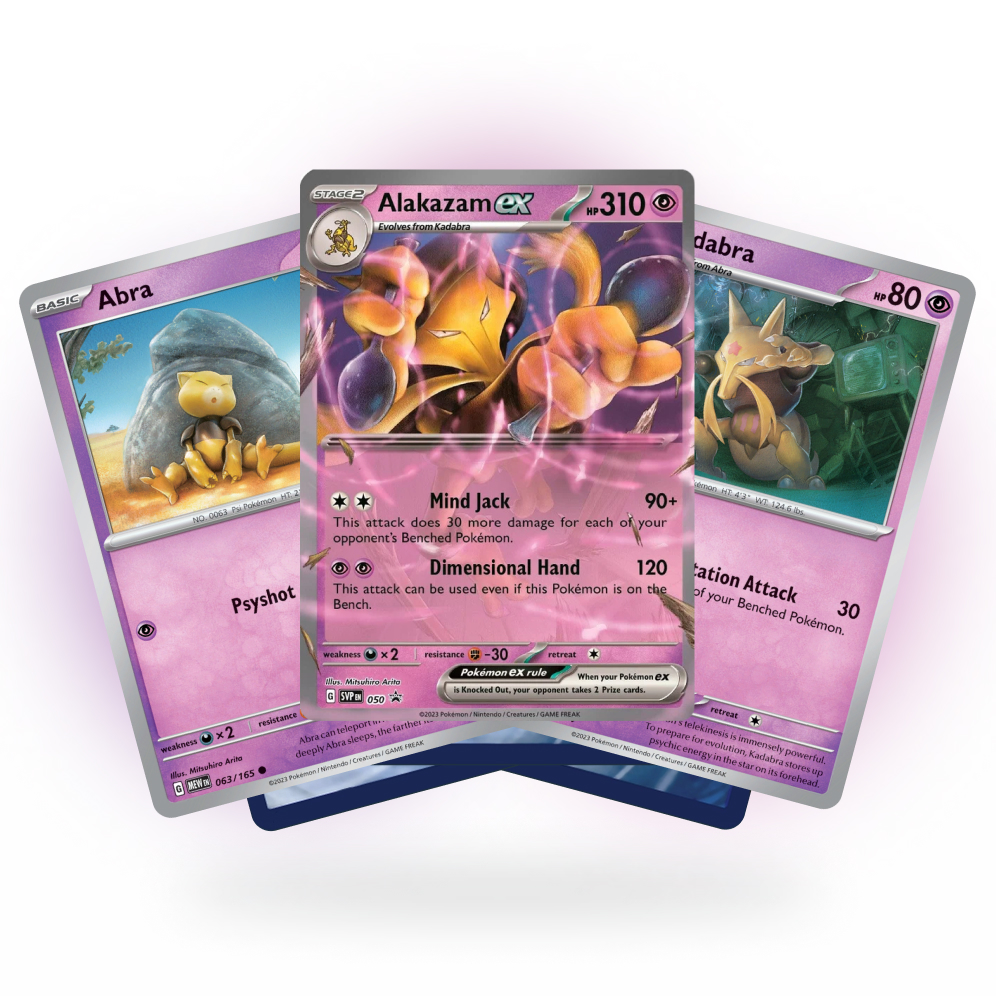 Obrazek: Set 3 karet Alakazam, Kadabra, Abra [SVP 050 + MEW 064, 063] - S&V 151 Promo
