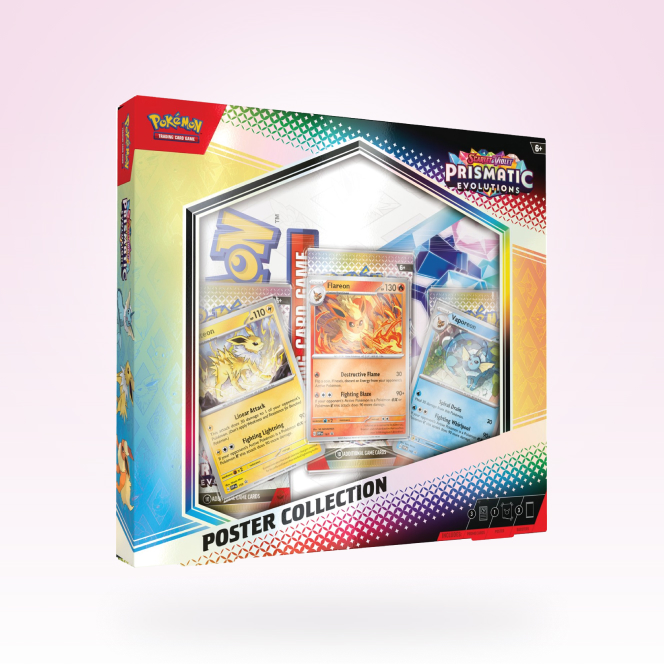 Obrazek: Prismatic Evolutions Poster Collection - 3x booster + plakát (oboustranný) + 3x promo karta