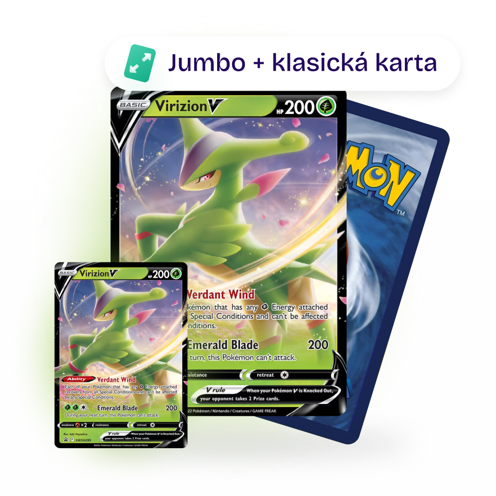 Obrazek: Jumbo karta Virizion V [SWSH295] + klasická karta zdarma